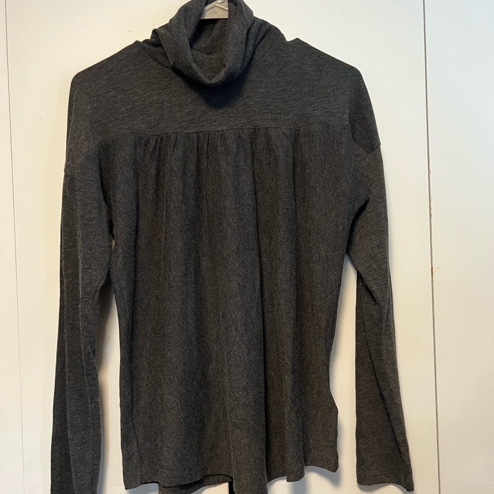 EUC Maeve by Anthropologie Dark Gray Lightweight Cowl Neck Sweater Size M